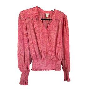 Joie Pink Floral Blouse